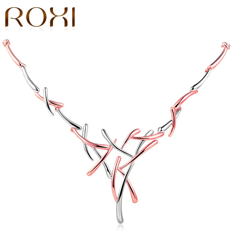 Rose Gold ROXI серебро/золото цвет металлик чокер колье крест ожерелье s для женщин панк стиль женские массивные ожерелья вечерние ювелирные изделия - Окраска металла: Rose Gold