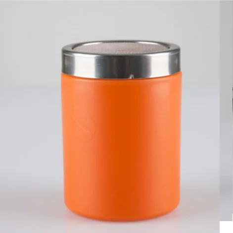 Orange FeiC 1 шт. 4 цвета из нержавеющей стали порошок посыпать огнетушители бак марли ведро какао корицы пыли банки латте искусство бариста - Цвет: Orange
