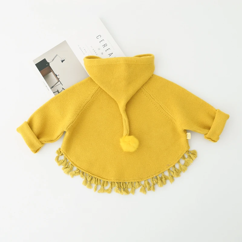 Girls Spring Autumn Jacket Tops clothing For Girl children outerwear Kids pullover Hoodie Clothes Sweater Knitted Coat 1 2 years | Детская