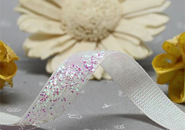 Стрейчевая Радужная металлическая бархатная лента цветная Блестящая 5/8