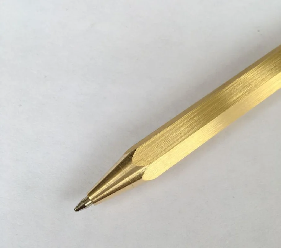 New Automatic hexagonal Brass Pen press-type Copper Ballpoint 5pcs/lot | Канцтовары для офиса и дома