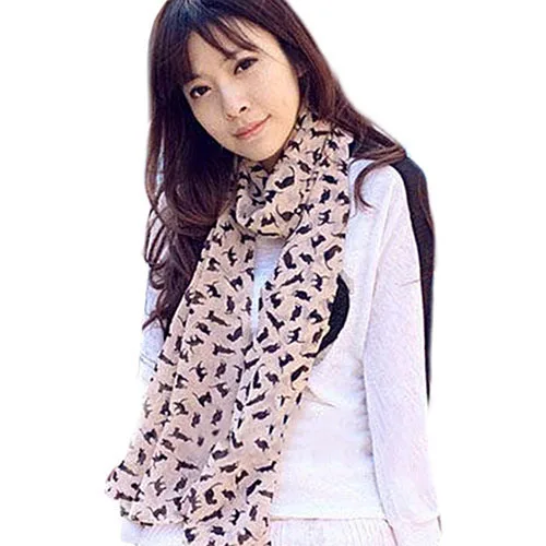 

Women's Fashion Sexy Cute Kitten Print Chiffon Comfortable Shawl Long Scarf 09WG