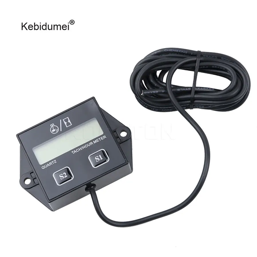 kebidumei LCD Digital Tach Hour Meter Tachometer Gauge Replaceable battery For Generator gasoline engine motorcycle tachometer | Автомобили