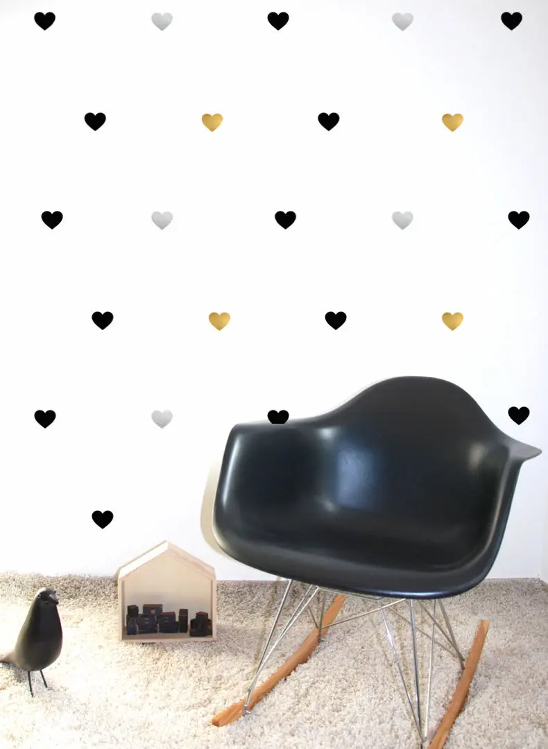 100 шт./компл. наклейки на стену в форме сердца для детей и подростков|decorative vinyl|heart