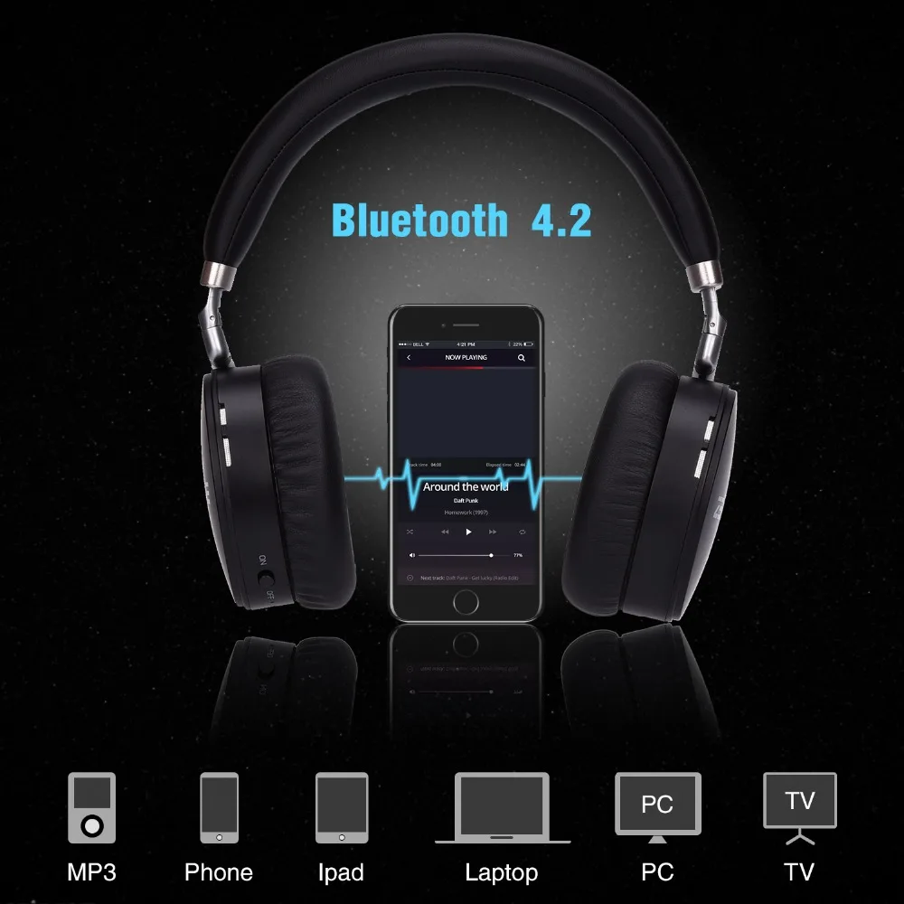 Bluetooth наушники беспроводные ZENBRE H6 складные 4 2 плюс бас Портативный Hi Fi стерео с