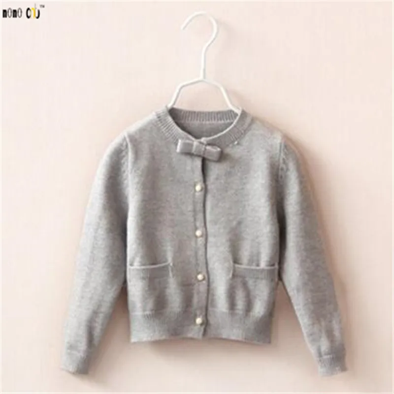 2018 осенний вязаный свитер кардиган для девочек однотонное повседневное пальто с