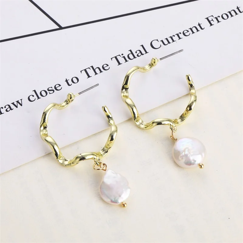 Женские серьги-подвески с жемчугом золотого цвета модные ювелирные украшения