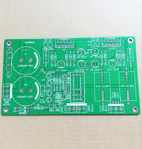Fannyda LM3886 2 канала защита рога интегрированная печатная плата super7293 плата 2,0 Версия усилитель мощности плата