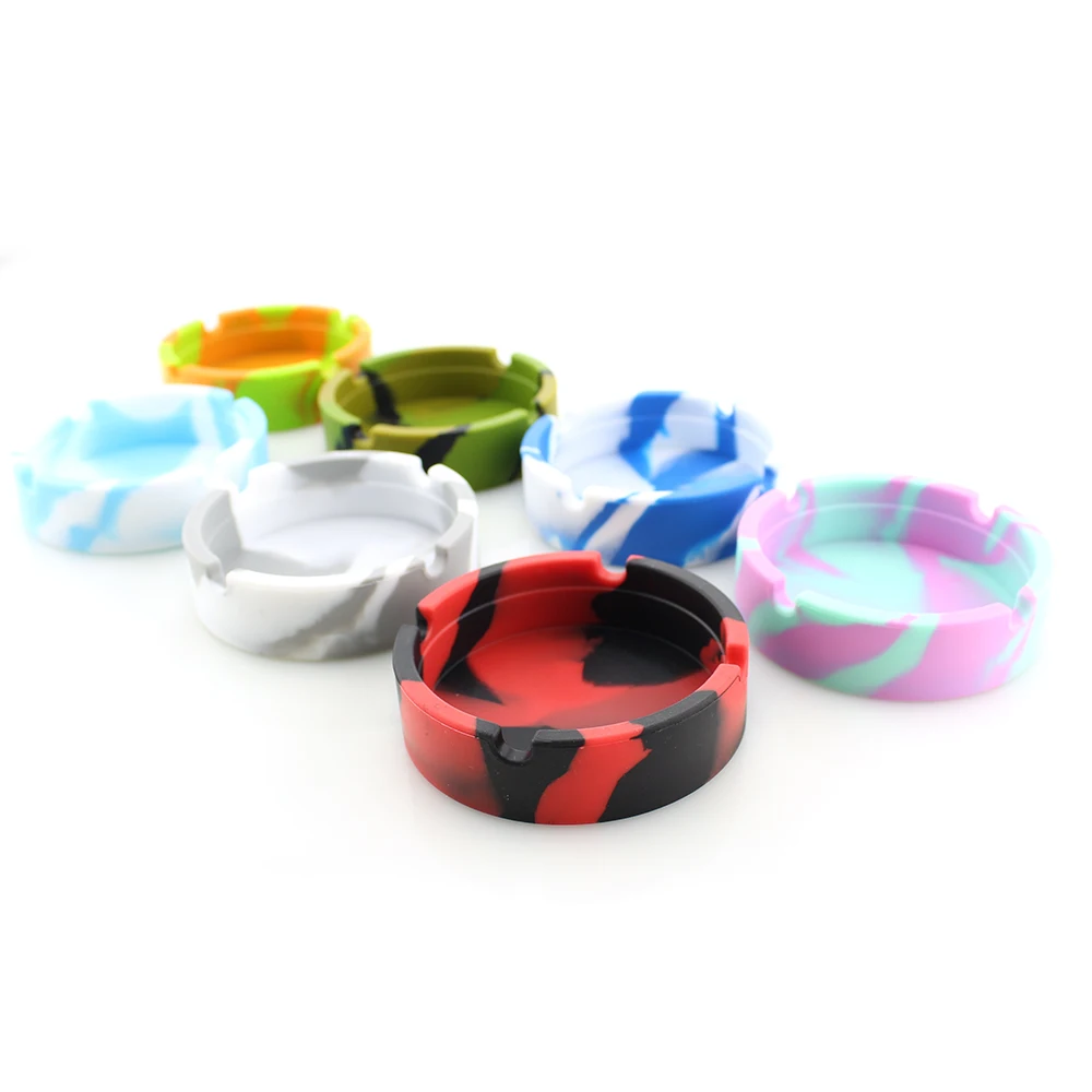 Round Silicone Ashtray Home Portable Outdoor Ash Tray Anti-scalding Cigarette Holder Eco-Friendly Smoking Accessorie |