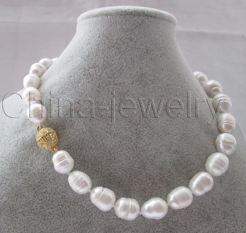 

elegant 11-13mm south sea white baroque pearl necklace18inch