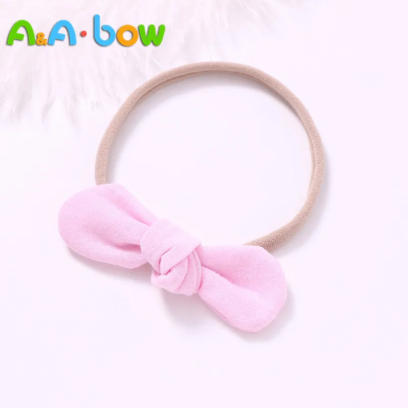 

12 Pcs/lot Babys Bow Hair Band Nylon Headband For Baby Girls Stretch Headwear Hair Accessories Cotton Bow Head Wrap