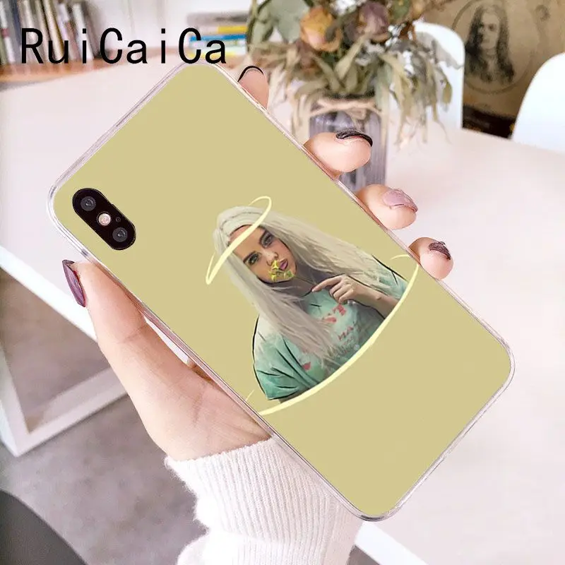RuiCaiCa Billie Eilish Khalid TPU Мягкий резиновый чехол для телефона iPhone X XS MAX 6 6S 7 7plus 8 8Plus 5 5S XR 10