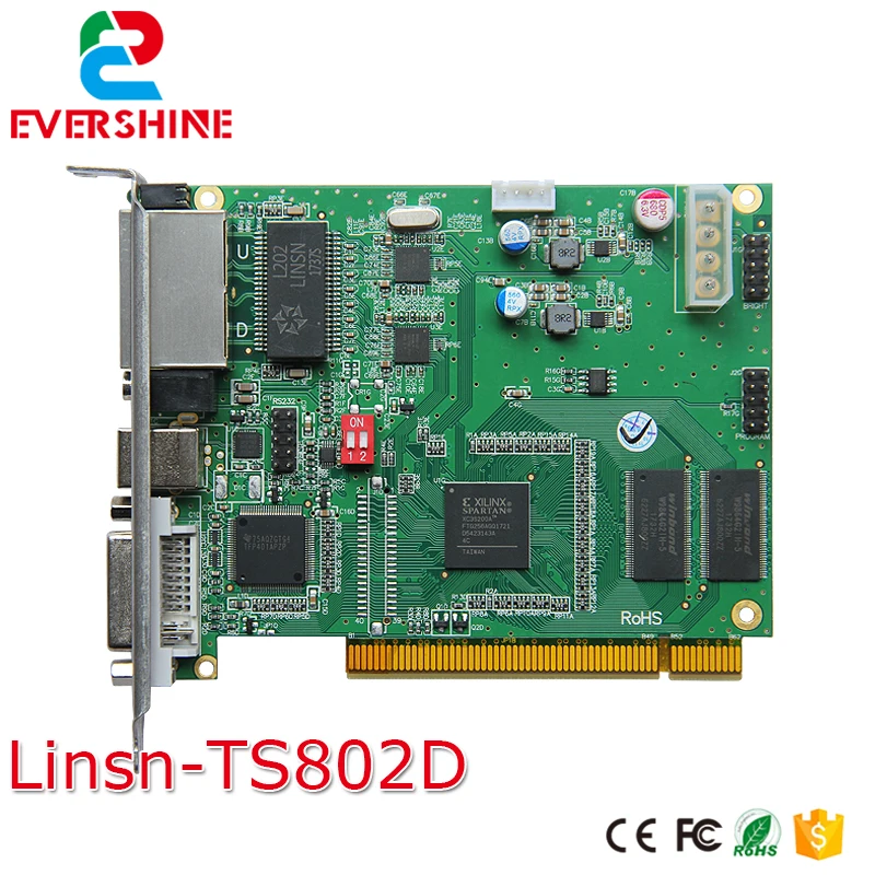 Синхронная светодиодная система управления Linsn ts802d rgb отправляющая карта 640x2048