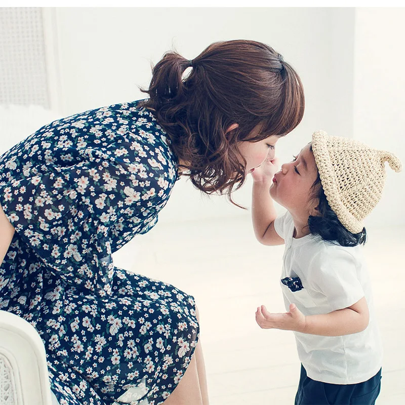 Для папы и сына Одинаковая одежда для мамы дочки платья Наборы семьи модные