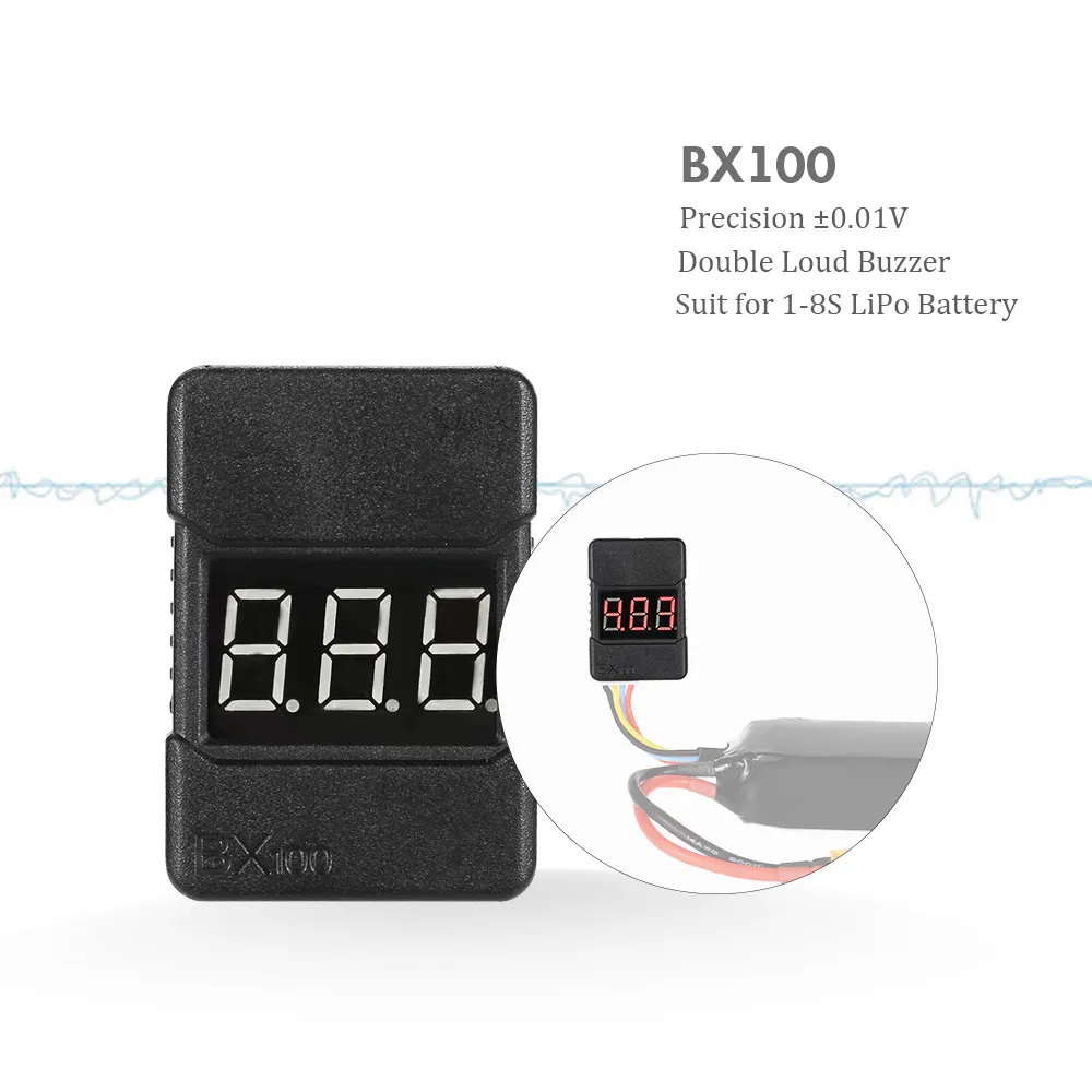 Тестер напряжения батареи LiPo BX100 1 8S низковольтный зуммер с сигнализацией