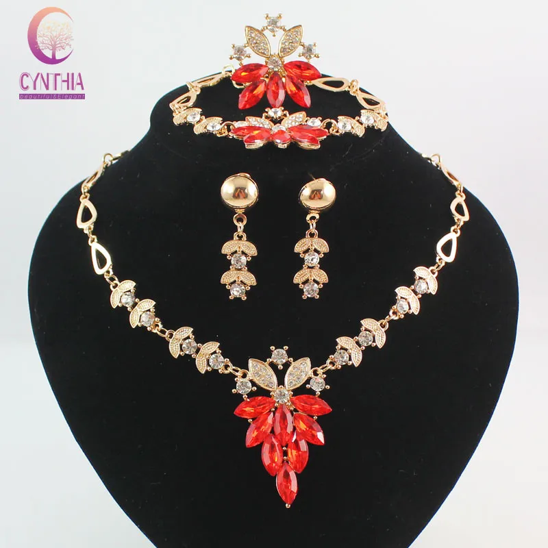 Африканские Бусы Горный Хрусталь Кристалл Ювелирные Наборы Колье Для Женщин