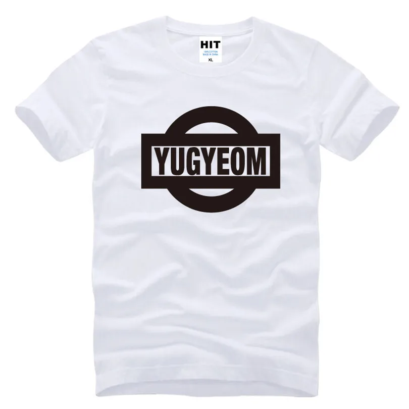 GOT7 YUGYEOM Мужская футболка с принтом 2016 новая хлопковая Повседневная коротким