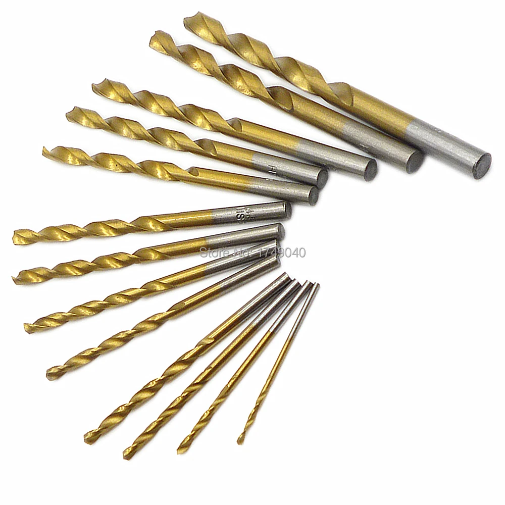 

13pc Metric Spiral Twist Drill 1.5mm to 6.5mm HSS Titanium Round Shank Twist Drill Bits Set Wood Metal Hole Cutter Drilling Bits