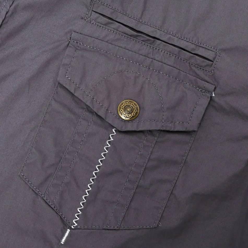 

Solid Color Short Sleeve Shirts High Quality Mens Cargo Shirt Men Casual Shirt Work Shirt with Wash Standard 100% Cotton