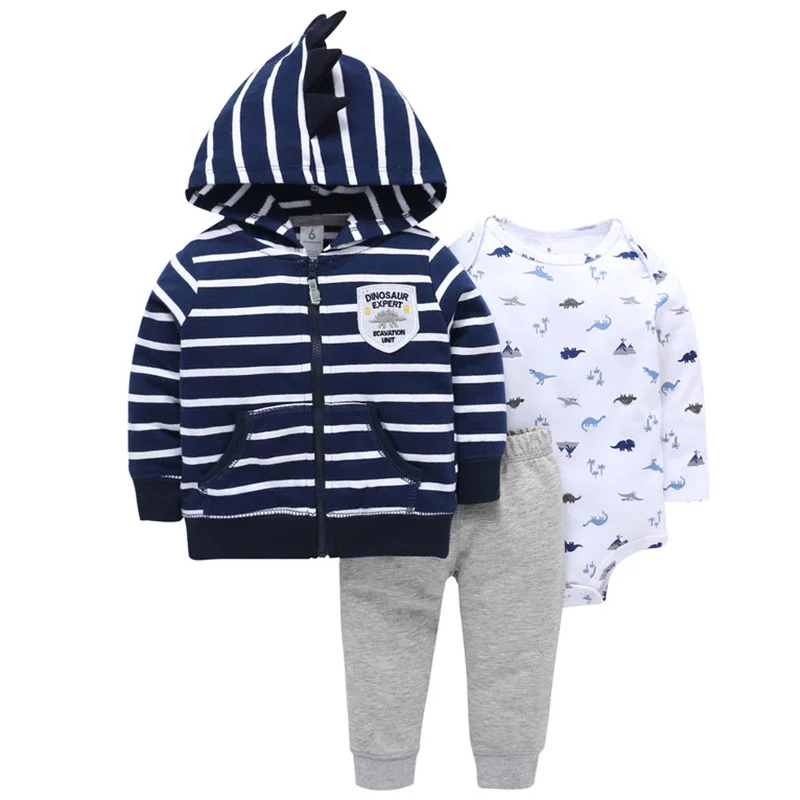 Бренд года, одежда для малышей Bebes, полосатая куртка+ боди+ штаны, осенне-зимние модные хлопковые комплекты одежды для новорожденных, новинка - Цвет: Фиолетовый