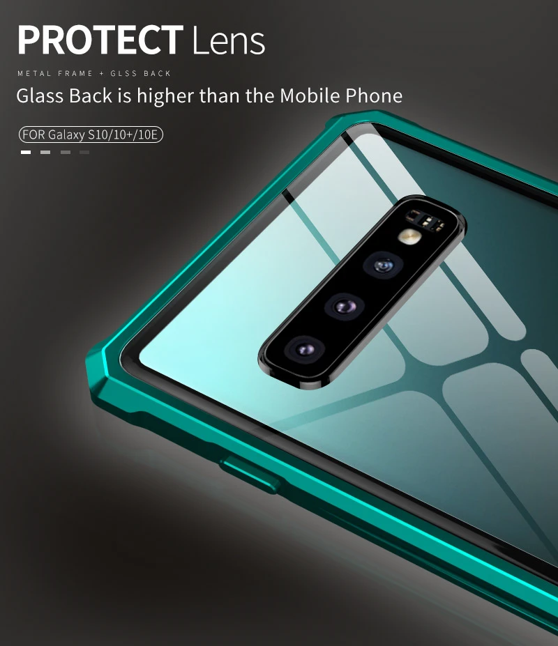 Роскошный Металлический Чехол-броня для samsung Galaxy S10 Plus S10 E s10E рамка оболочка бампер задняя прозрачное стекло для samsung S10 чехол
