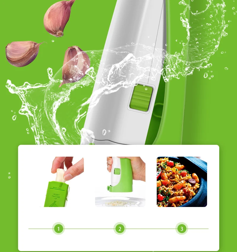 Baosen 1 шт., волшебная чесночная машина для нарезки мяса кубиками, прижимная терка, многофункциональная чесночная мясорубка, измельчитель фруктов, овощей, инструменты, кухонный гаджет