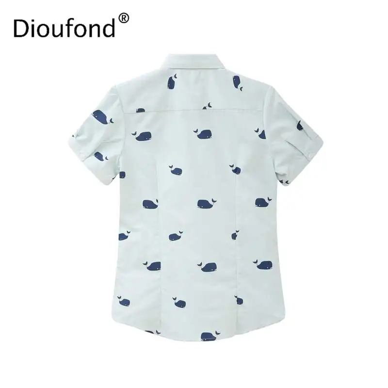 Dioufond для женщин рубашки с короткими рукавами КИТ Blusas Femininas 2018 повседневное