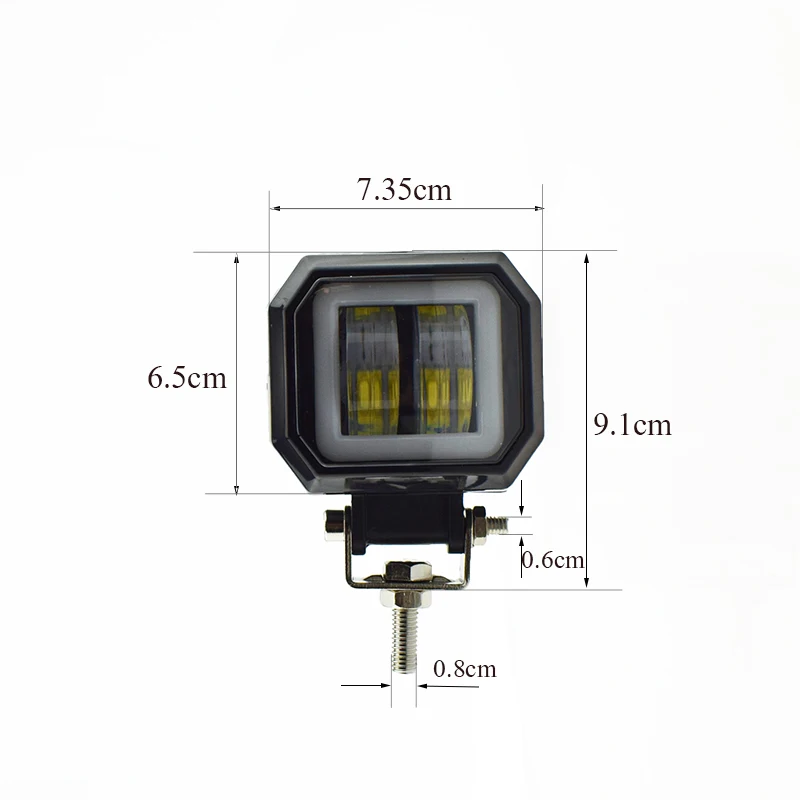 1pcs-square-lights Мото rbike головной светильник s рабочий светильник водонепроницаемый 12 В 20 Вт светодиодный мото ангельские глазки светильник бар Точечный светильник мото rcycle внедорожный автомобильный прожектор для лодки - Цвет: 1pcs-square-lights