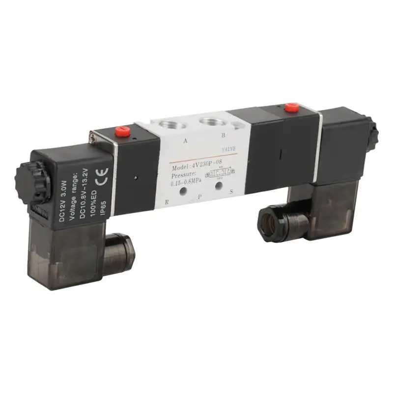 DC 12V BSP 14 нормально 3 позиционный 5 Пневматический электромагнитный клапан 0 15 МПа