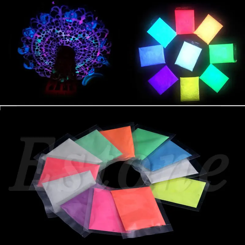 Флуоресцентный суперяркий пигмент светящийся в темноте пудра|pigment glow|pigment