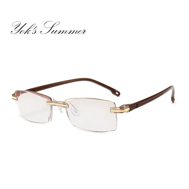 C2 Brown Frame YOK'S, очки для чтения с защитой от синего излучения, диоптрия, 1,0-4,0, компьютерные очки по рецепту, без оправы, очки для дальнозоркости, HN1174 - Цвет оправы: C2 Brown Frame