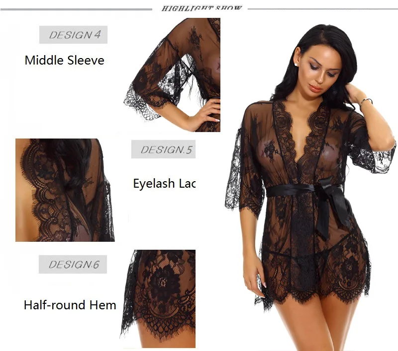 NINGMI Сексуальный банный халат женское кружевное белье атласная ночная сорочка