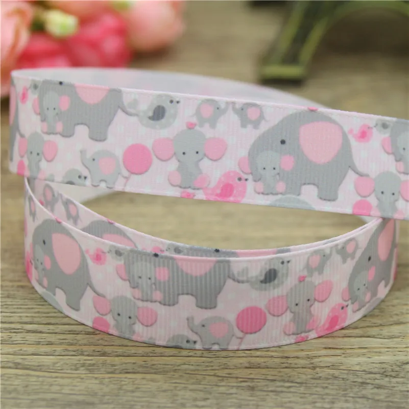 DHK 50 ярдов Лиса животные слон напечатанный grosgrain ленточный аксессуар hairbow головной убор украшения оптом OEM S973