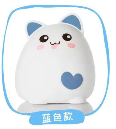 7 Светодиодный ночной Светильник милый Единорог Cat USB зарядка силиконовый мягкий мультфильм лампы Спальня детский ночник для детей, игрушки в подарок на день рождения - Испускаемый цвет: 7