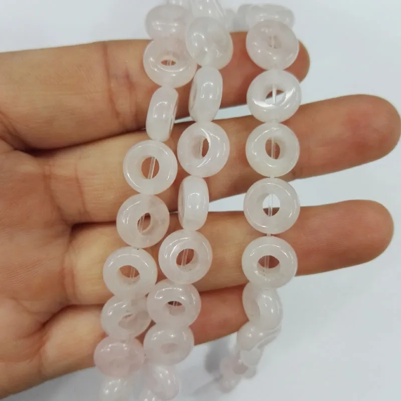 Оптовая продажа 36 шт. розовые бусины круглой формы с большим отверстием из