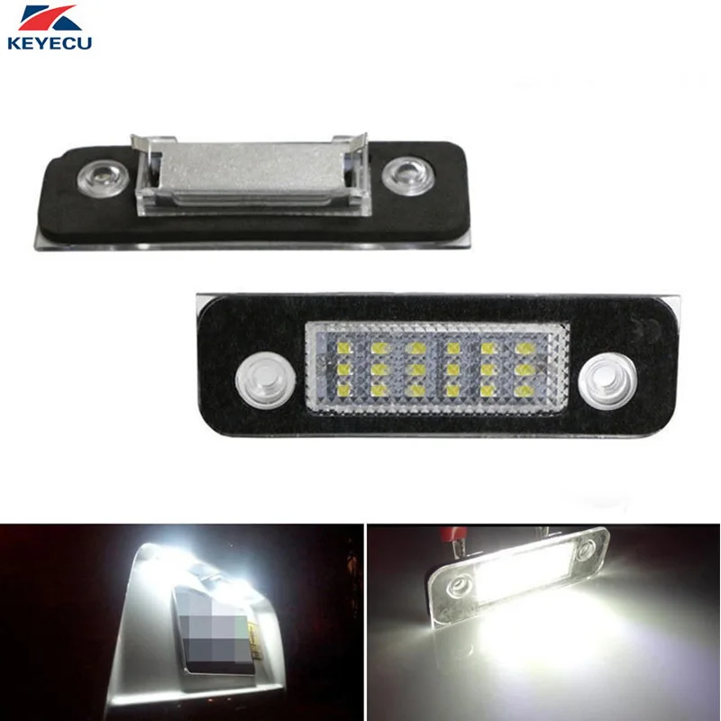 

KEYECU 2 Pieces 12V 6500K White 18SMD White LED License Number Plate Light Universally Used for Ford Fiesta Fusion Mondeo MK2