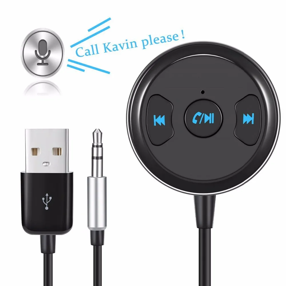Bluetooth 4,1 Гарнитура Aux USB автомобильный комплект беспроводной стерео музыкальный приемник 3,5 мм авто аудио адаптер Поддержка IOS Siri