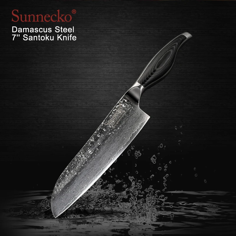 SUNNECKO высокое качество Santoku шеф повара дамасский универсальный нож стальной