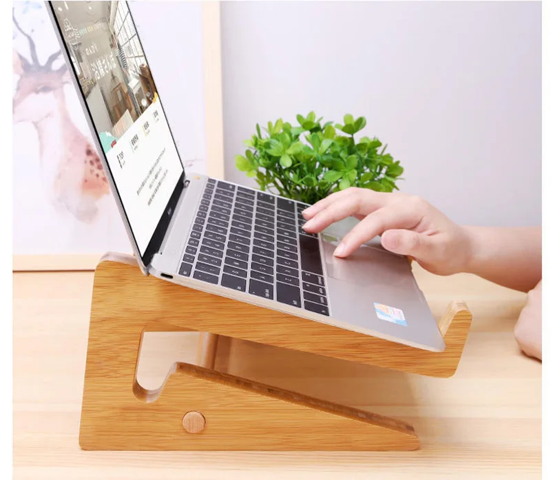 Vmonv увеличенная высота бамбуковая подставка для ноутбука держатель для Macbook Air Pro retina 13 15 дюймов ноутбук ПК вертикальная подставка крепление