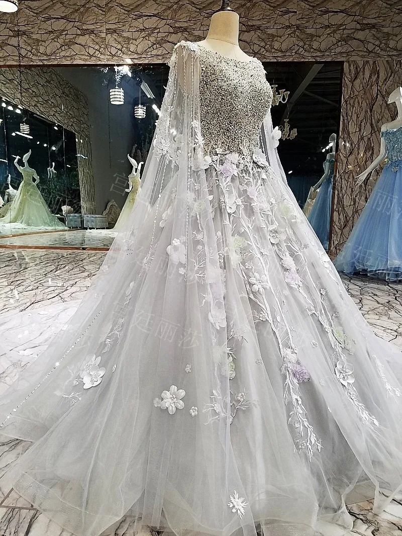 Зимние романтические вышитые бисером серые платья CloverBridal для выпускного вечера