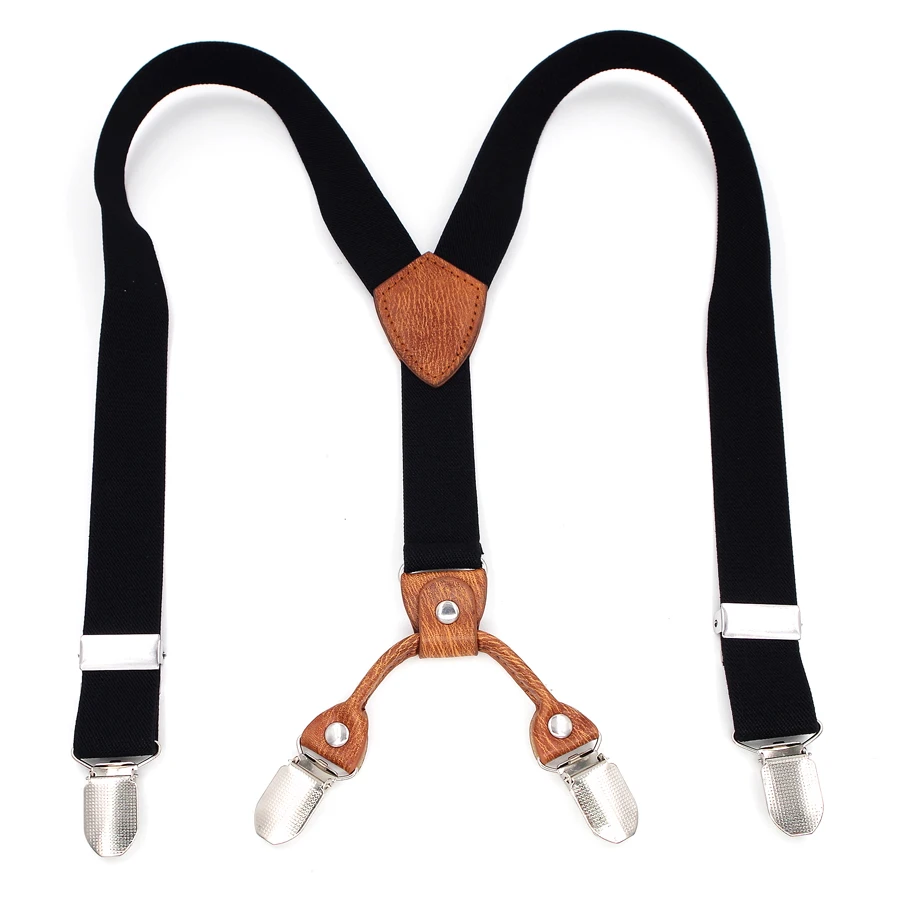 Kids Suspenders 4 Clips Leather Braces Suspensorio Elastic Adjustable Tirantes Bretelles 2.5*75cm New Fashion Design | Аксессуары для