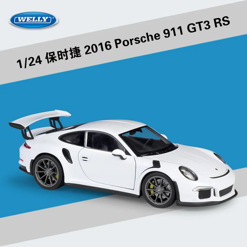 White Welly литья под давлением 1:24 модель симулятора автомобиля сплав Porsche 911(997) GT3 RS спортивный автомобиль металлическая игрушка гоночный автомобиль для детей Коллекция подарков - Цвет: White