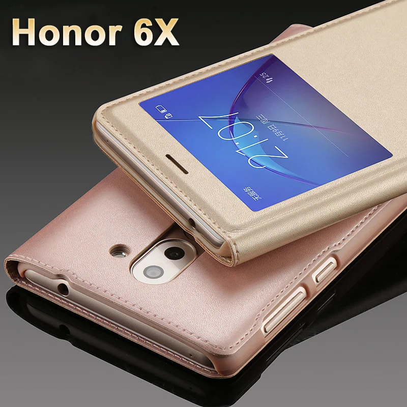 Чехол для Huawei Honor 6x роскошный чехол из искусственной кожи флип-чехол 6 x Защитные