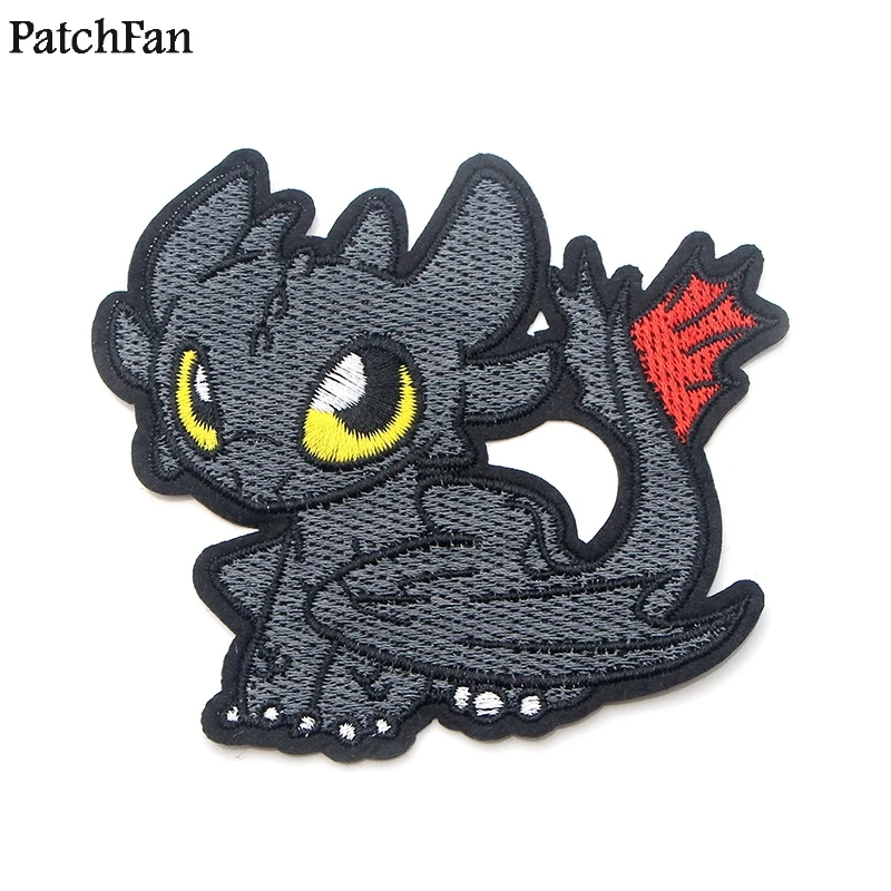 Patchfan Как приручить дракона беззубый светильник fury Ночная фурия вышитые железные нашивки на одежду кошелек значок стикер A1723