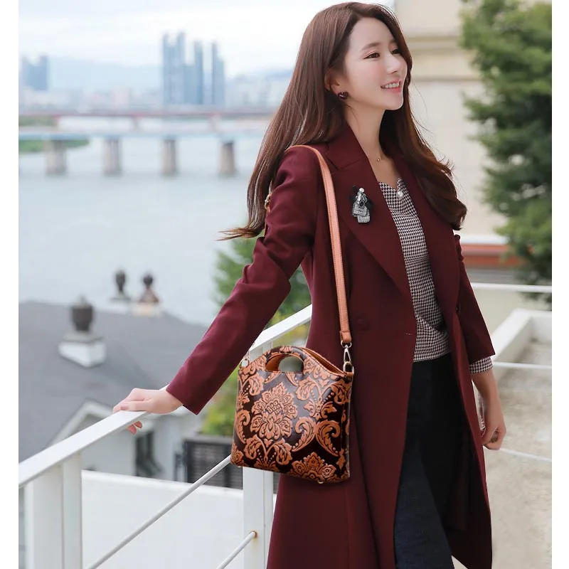 Rodful ретро цветочные сумка тисненая кожа для женщин Винтаж crossbody сумка Роскошные tote высокое качество