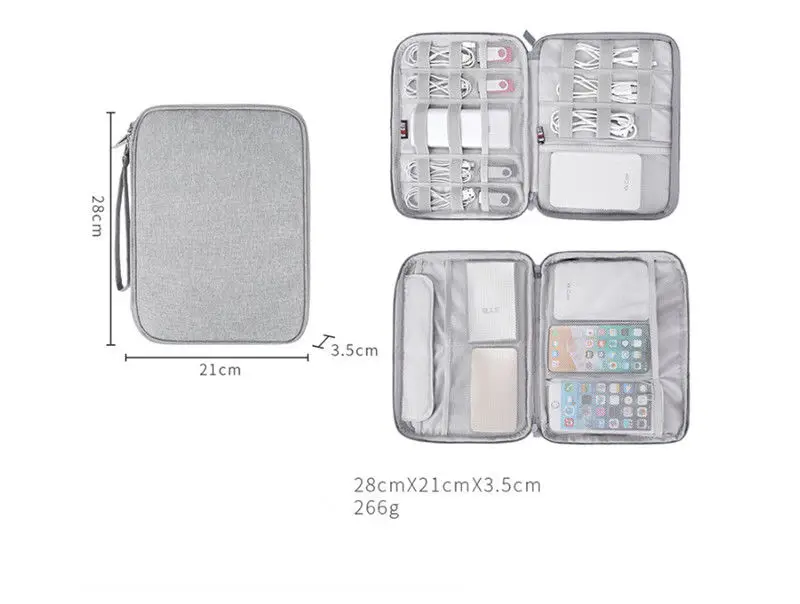 Double layer DXL Электронные аксессуары, usb кабель органайзер для хранения, сумка, футляр, дорожная вставка, зарядное устройство, кабель, чехол, дорожная сумка для проводов - Цвет: Double layer DXL