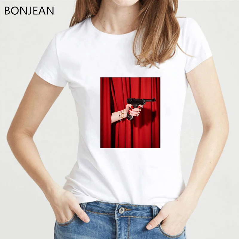Vintage Aesthetic t shirt women red Cigarette printed bad girl tshirt femme Korean Style 90s Ulzzang tumblr clothes | Женская одежда