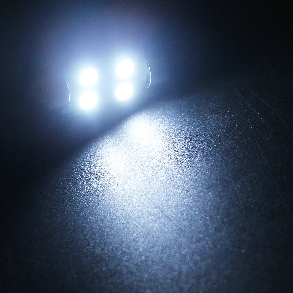YM E Bright 10 шт. белые светодиодсветодиодный лампы 24 В DC C5W 5050 4 SMD 31 мм 36 39 41