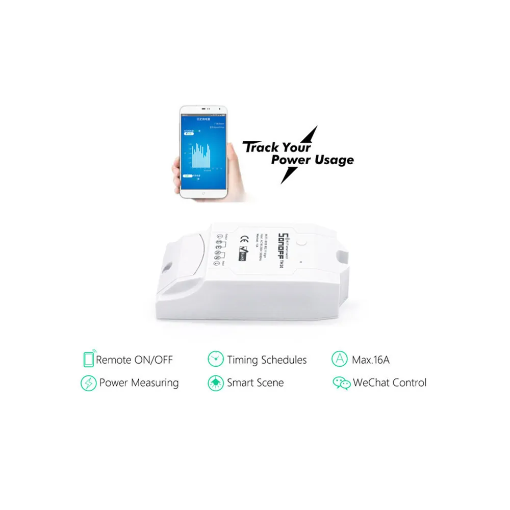 Горячий продукт Snoff Pow 16A WiFi беспроводной смарт Swtich модуль измерения энергопотребления модуль дистанционного управления