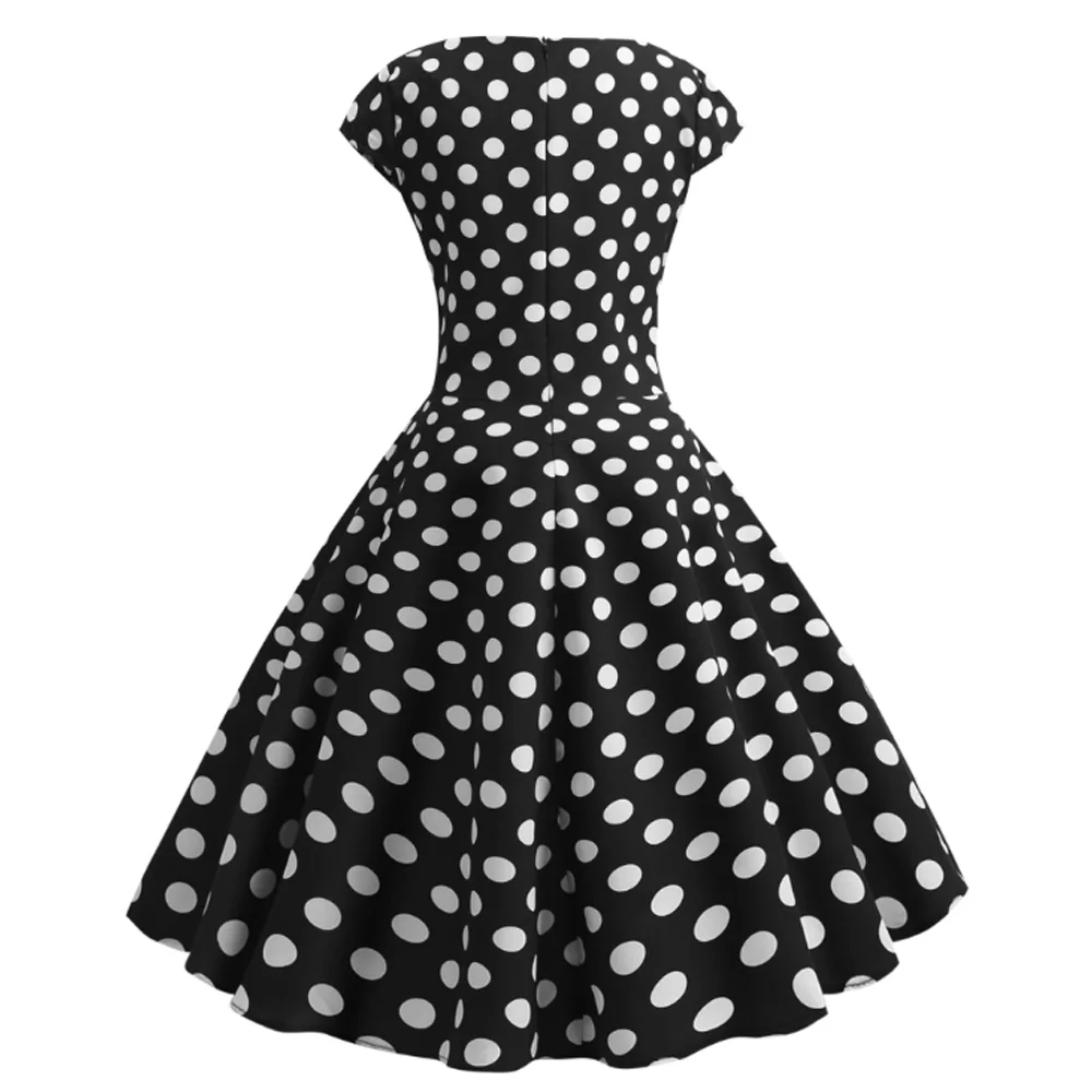 Vestido женское платье рокабилли летнее винтажное элегантное с коротким рукавом v